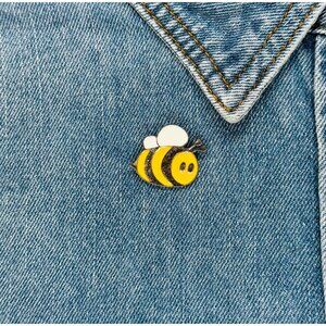 ⭐Emanel Pin Bee Broch Pin Cute Fat Bee Queen Bee Shape Insect Kind Black Yellow⭐
